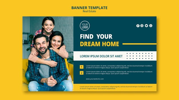 Stile banner orizzontale concetto immobiliare