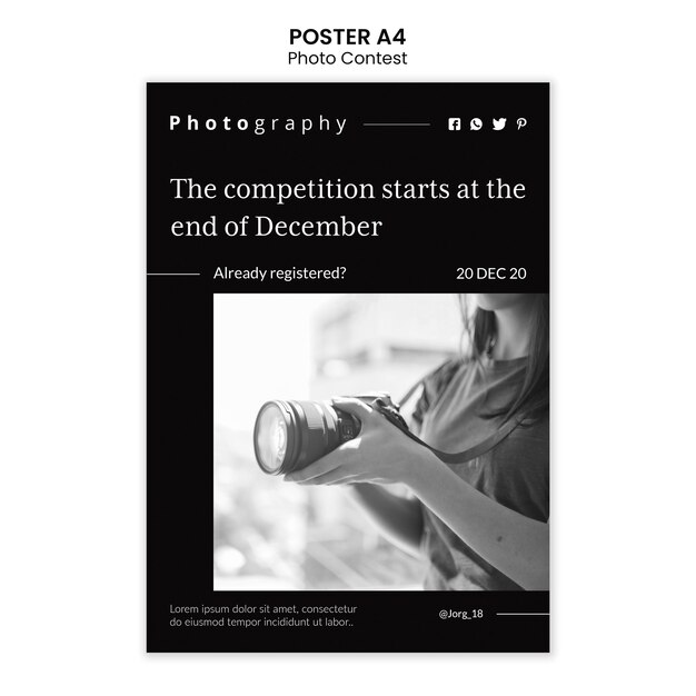 Stile del modello del poster del concorso fotografico