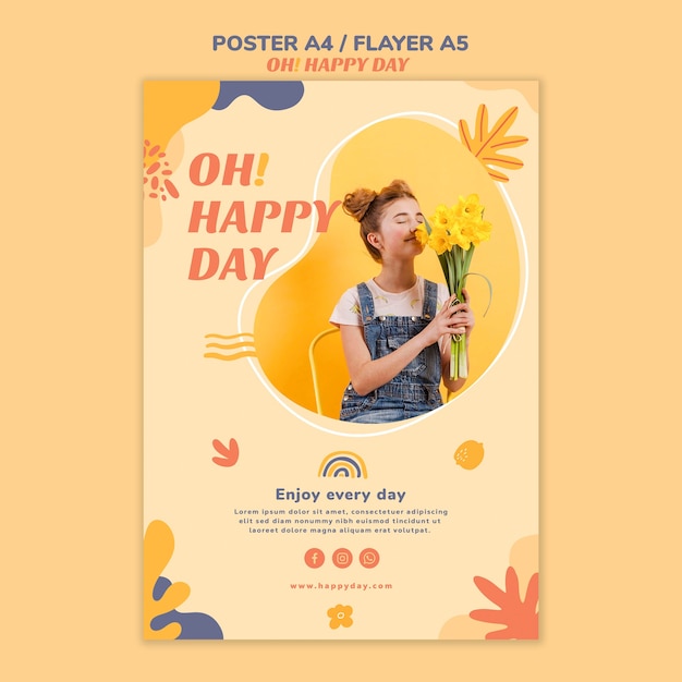 Stile di poster concetto felice giorno