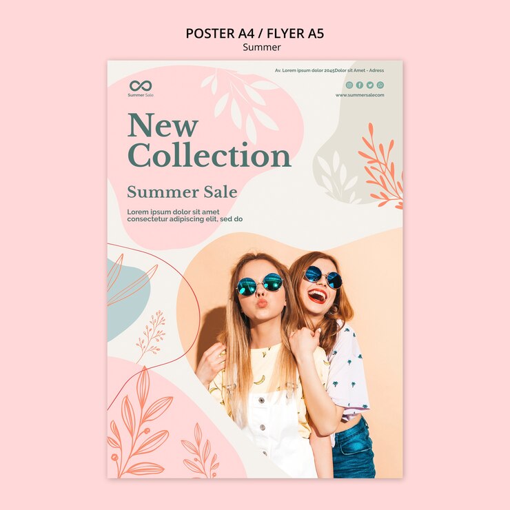 PSD gratuito stile di poster vendita collezione estiva
