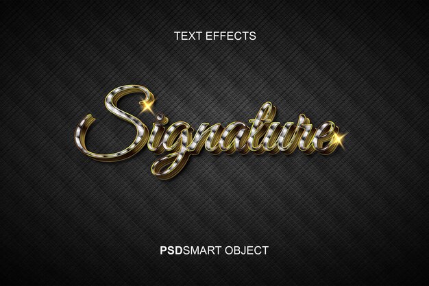 Stile di testo 3d oro con effetto di testo modificabile di lusso