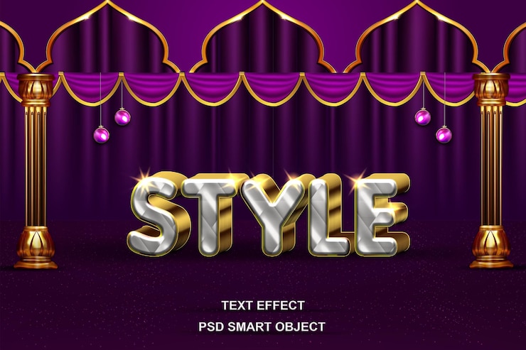 PSD gratuito stile di testo 3d oro stile effetto testo modificabile di lusso