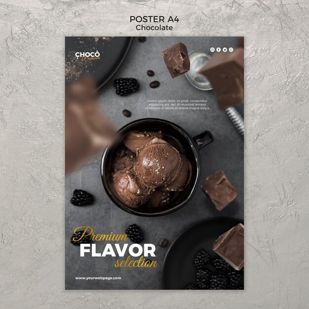 Stile poster concetto di cioccolato
