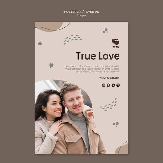 Stile poster concetto di coppia