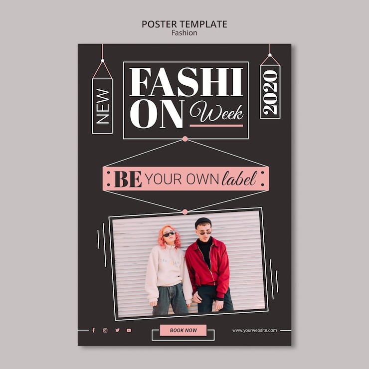 PSD gratuito stile poster concetto di moda