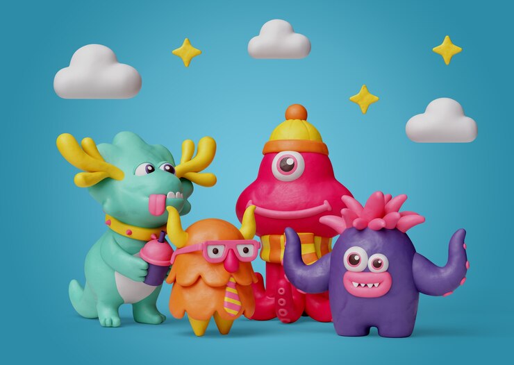PSD Gratis still life 3d dari monster