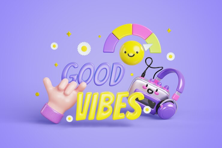 PSD gratuito still life di vibrazioni positive rendering
