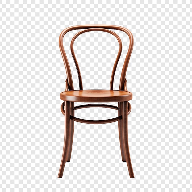 Gratis PSD stoel van gebogen hout geïsoleerd op transparante achtergrond