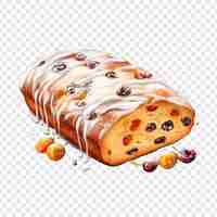 Gratis PSD stollen fruitcake geïsoleerd op transparante achtergrond