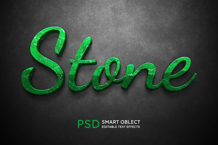 PSD Gratis stone text style effect