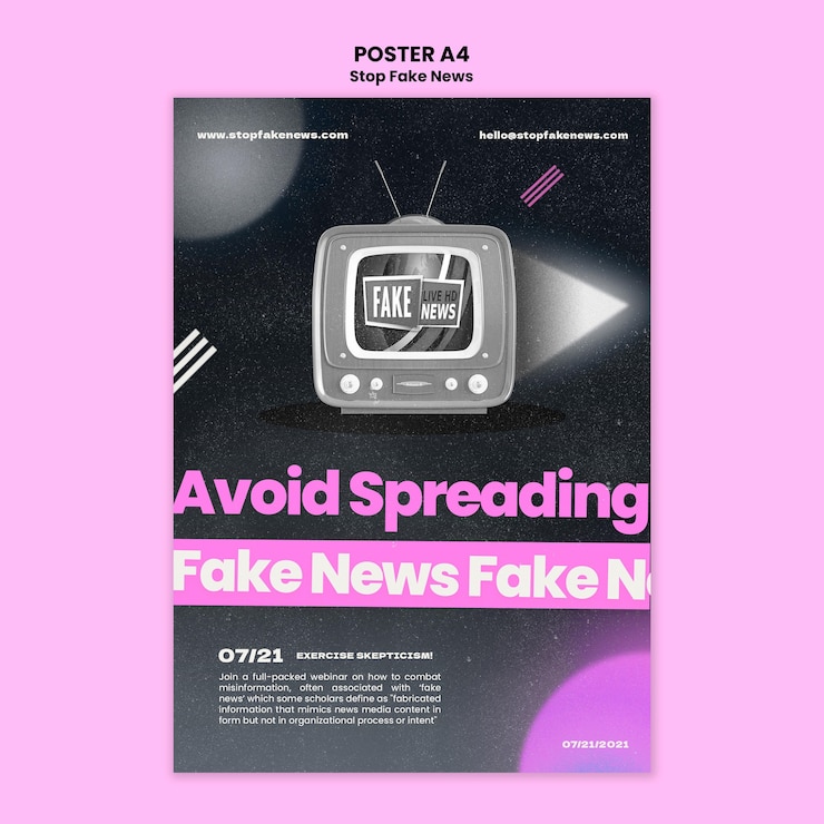 PSD Gratis stop fake news print template