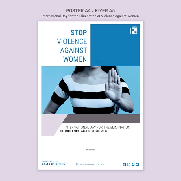 Stop geweld tegen vrouwen poster met foto