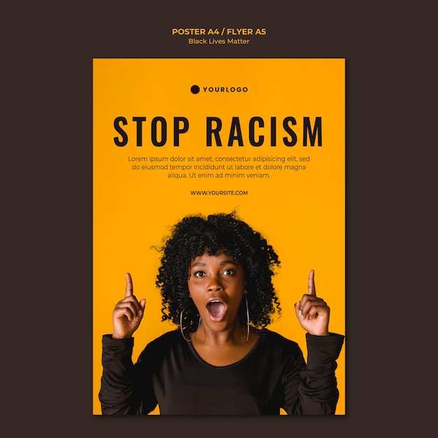 Gratis PSD stop racisme poster sjabloon