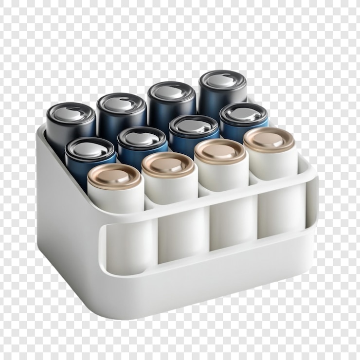PSD gratuito storaggio organizzato delle batterie una soluzione pulita per le batterie aa e aaa