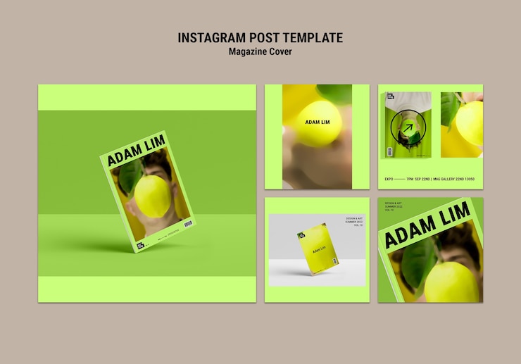 PSD gratuito storie di instagram con copertina di una rivista minima