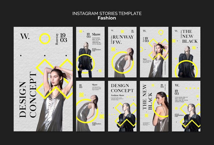 PSD gratuito storie di instagram della collezione di moda