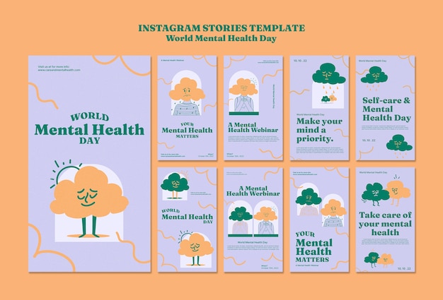 Storie di instagram della giornata mondiale della salute mentale
