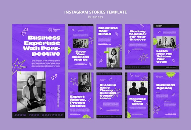 Storie di instagram di concetto di affari
