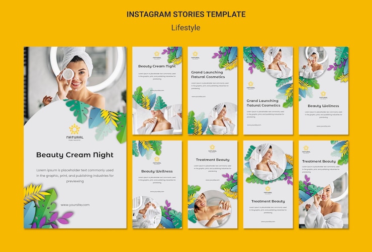 PSD gratuito storie di instagram di concetto di stile di vita