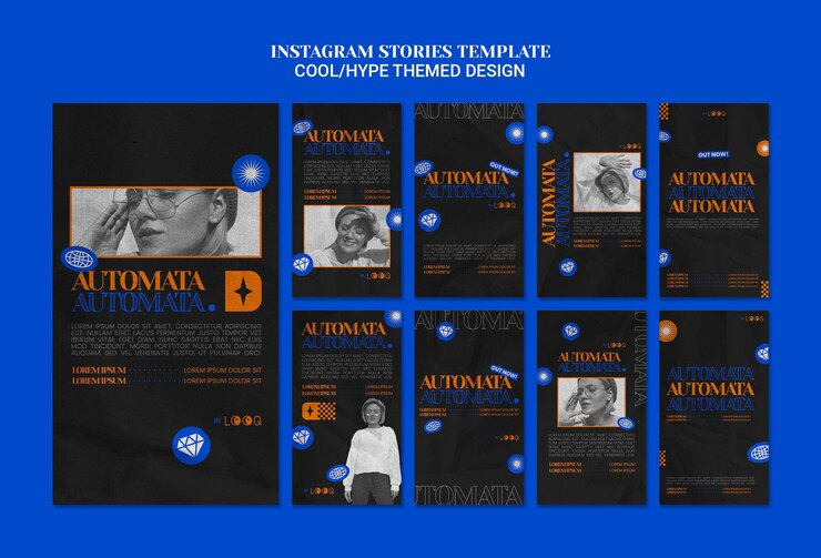PSD gratuito storie di instagram di design a tema hype