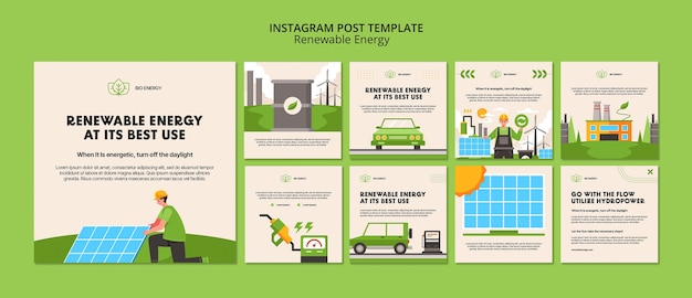 Storie di instagram di energia rinnovabile