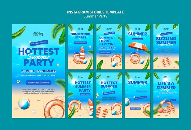 Storie di instagram di feste estive