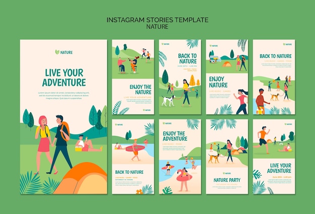 Storie di instagram di intrattenimento nella natura