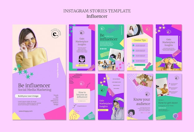 Storie di instagram di lavoro di influencer