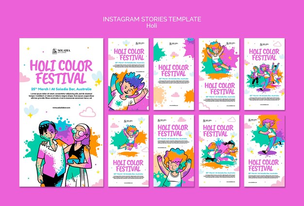 Storie di Instagram per celebrare il festival Holi