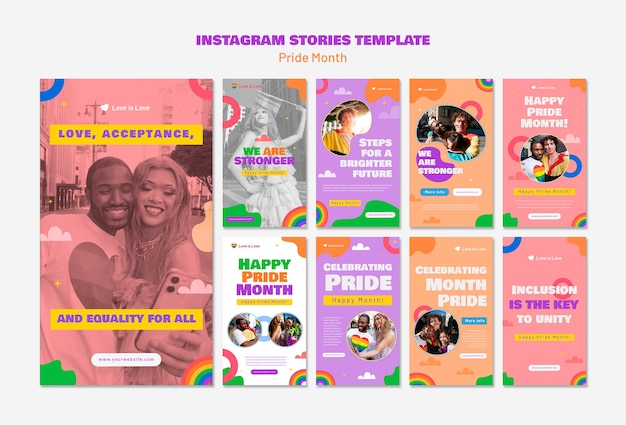 Storie di instagram per celebrare il mese dell'orgoglio