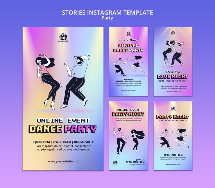 PSD gratuito storie di instagram per feste