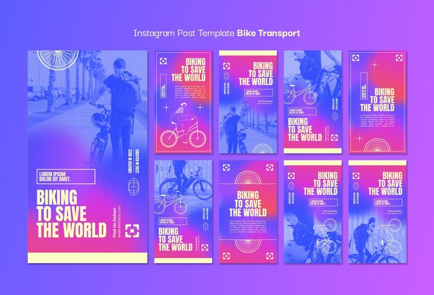 Storie di instagram per il trasporto di biciclette in pendenza