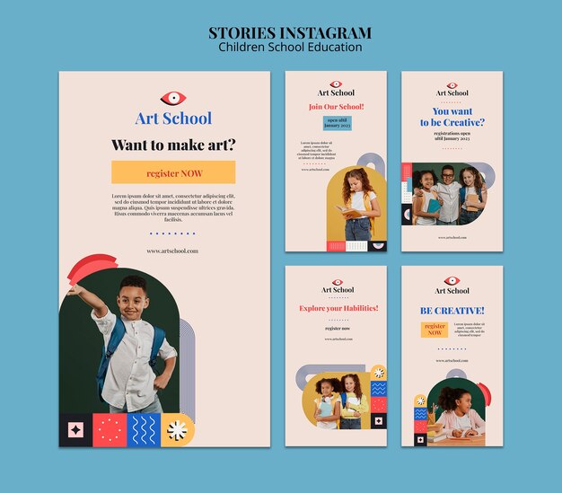 Storie di instagram per l'educazione scolastica dei bambini