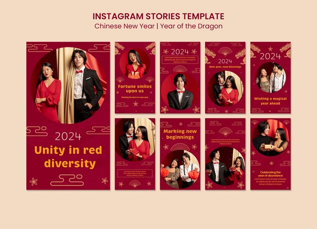 Storie di Instagram per la celebrazione del capodanno cinese
