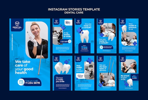 Storie di instagram sulle cure dentistiche