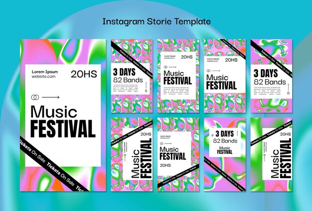 Storie instagram di festival musicali dinamici