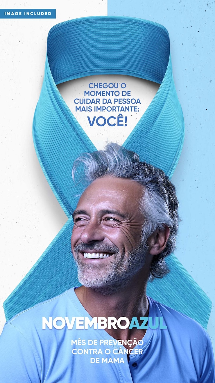 PSD gratuito storie modello social media novembre blu tutte contro il cancro alla prostata