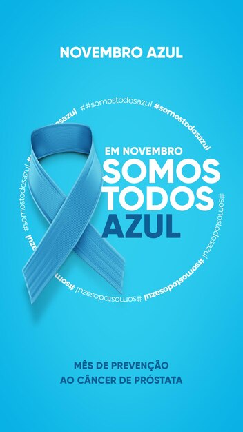 Storie sui social media Novembre blu, mese della prevenzione del cancro alla prostata