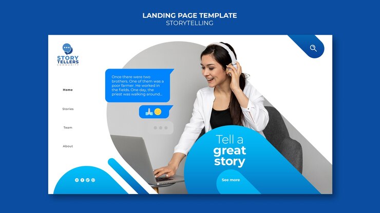 PSD Gratis storytelling for marketing landing page