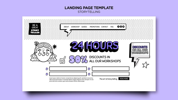 PSD gratuito storytelling para la página de inicio de marketing