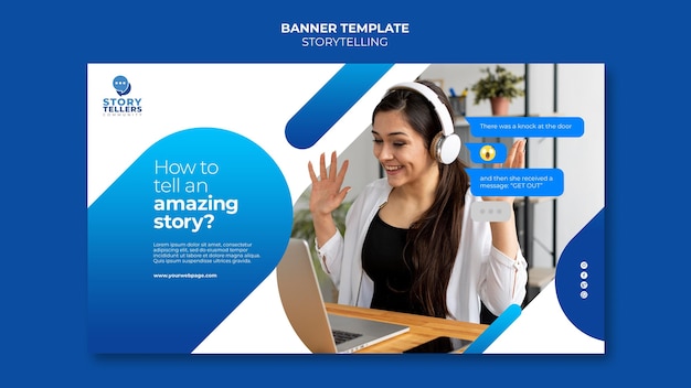 Storytelling para plantilla de banner de marketing