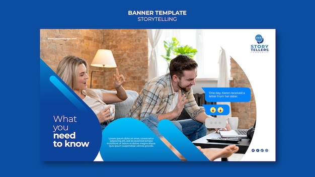 PSD gratuito storytelling para plantilla de banner de marketing