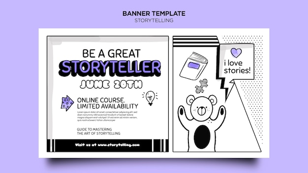 PSD gratuito storytelling para plantilla de banner de marketing