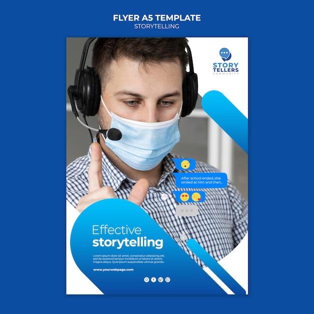 PSD gratuito storytelling para plantilla de impresión de marketing