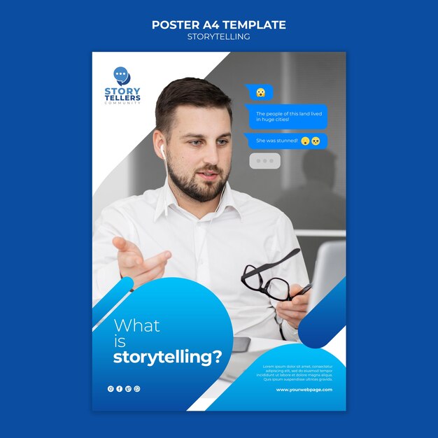 Storytelling para plantilla de impresión de marketing