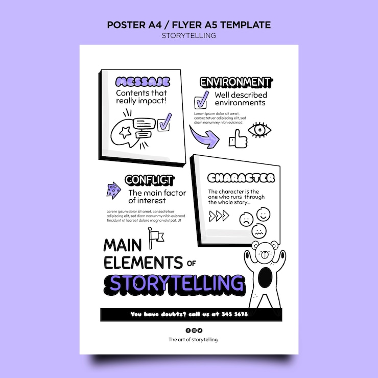 Gratis PSD storytelling voor marketingafdruksjabloon
