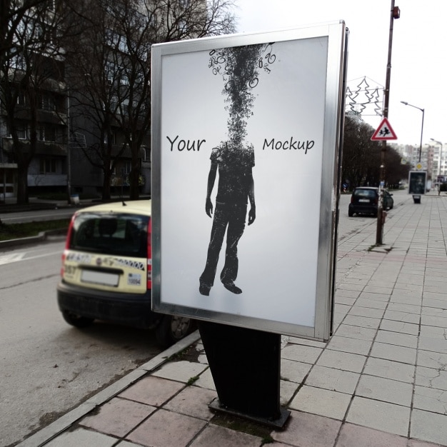 Gratis PSD straat poster mock up design