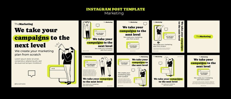 PSD Gratis strategi pemasaran postingan instagram