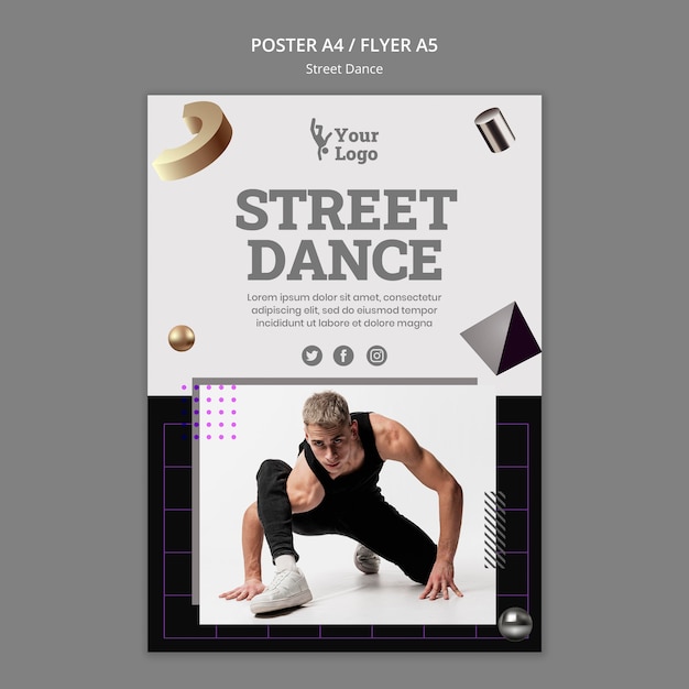 Gratis PSD streetdance poster met foto