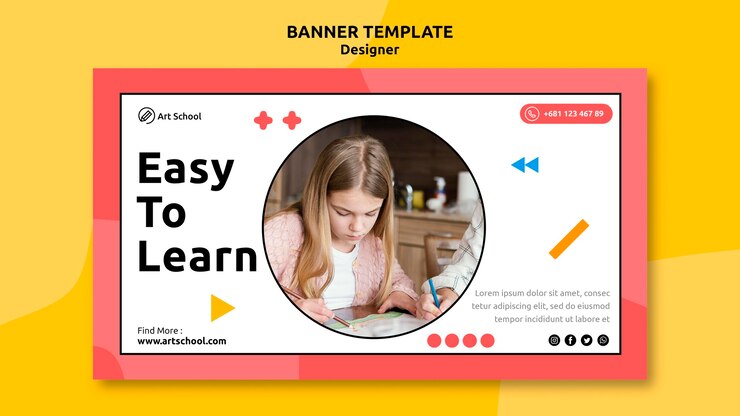 PSD gratuito studiando il modello di banner di design